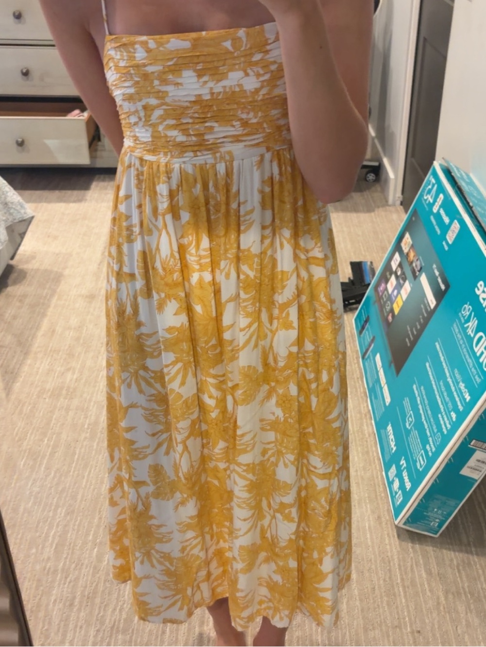Yellow Floral Midi - Maxi Dress